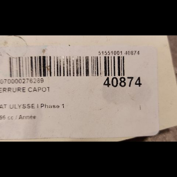 Serrure capot occasion FIAT ULYSSE I Phase 1 02-1995->09-2002 3