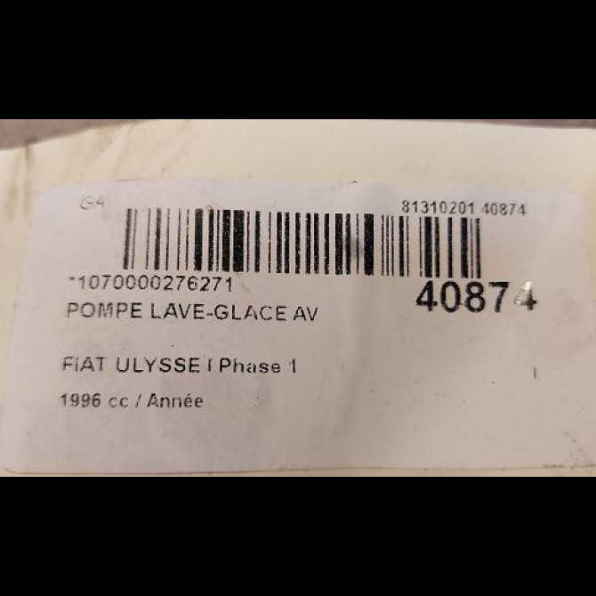 Pompe lave-glace avant occasion FIAT ULYSSE I Phase 1 02-1995->09-2002 3