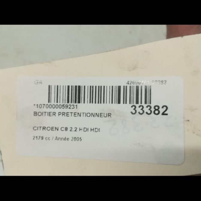 Boitier pretentionneur occasion CITROEN C8 Phase 1 06-2002->... 2.2 HDi 16v 130ch 654688 4