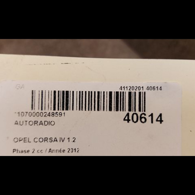 Autoradio occasion OPEL CORSA IV Phase 2 01-2011->03-2015 1.2 TWINPORT 85ch 13440631 3