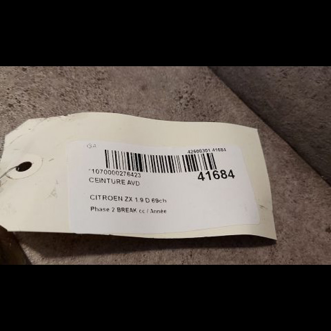 Ceinture avant droite occasion CITROEN ZX Phase 2 BREAK 07-1994->06-1998 1.9 D 69ch 4