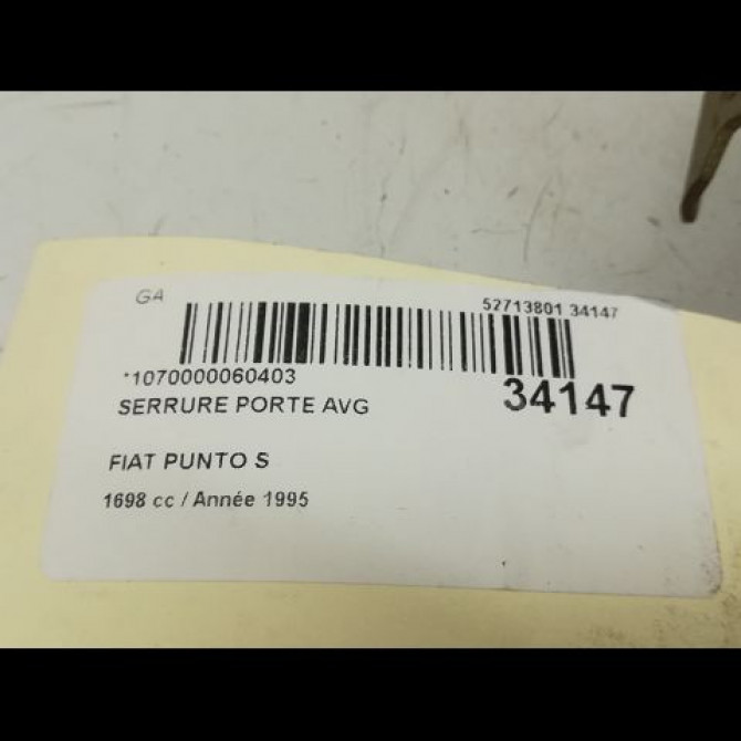 Serrure porte avg occasion FIAT PUNTO I Phase 1 11-1993->10-1999 D S 46759834 4