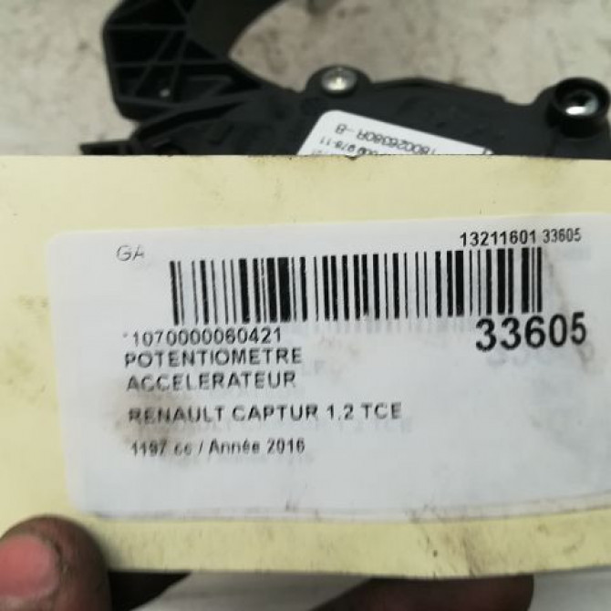 Potentiometre accelerateur occasion RENAULT CAPTUR Phase 1 02-2013->... 1.2i 118 16V 5