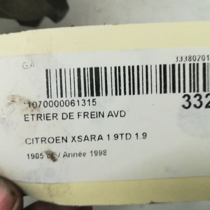 Etrier de frein avant droit occasion CITROEN XSARA Phase 1 02-1998->09-2000 1.9 TD 441070 4