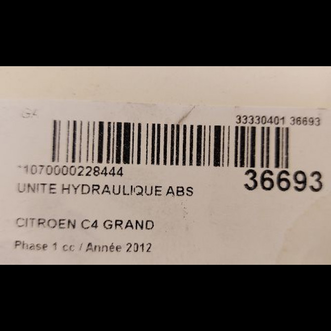 Unité hydraulique ABS occasion CITROEN C4 GRAND PICASSO I Phase 1 10-2006->09-2013 1.6 HDI 110ch 4541AG 3