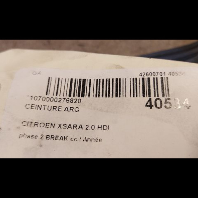 Ceinture arrière gauche occasion CITROEN XSARA phase 2 BREAK 09-2000->12-2005 2.0 HDI 90ch 8974G8 4