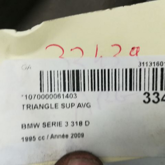 Triangle inf avg occasion B.M.W. SERIE 3 III Phase 1 01-1991->04-1998 318 TDS 2