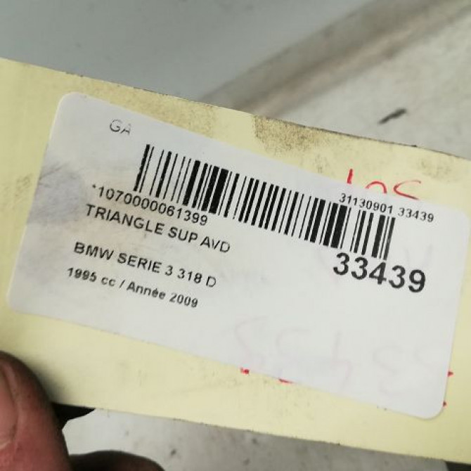 Triangle sup avd occasion B.M.W. SERIE 3 III Phase 1 01-1991->04-1998 318 TDS 2