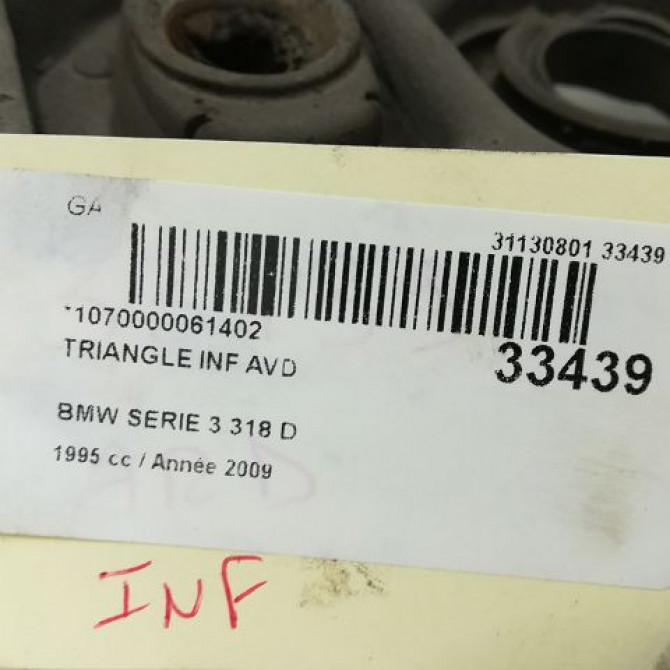 Triangle inf avd occasion B.M.W. SERIE 3 III Phase 1 01-1991->04-1998 318 TDS 2