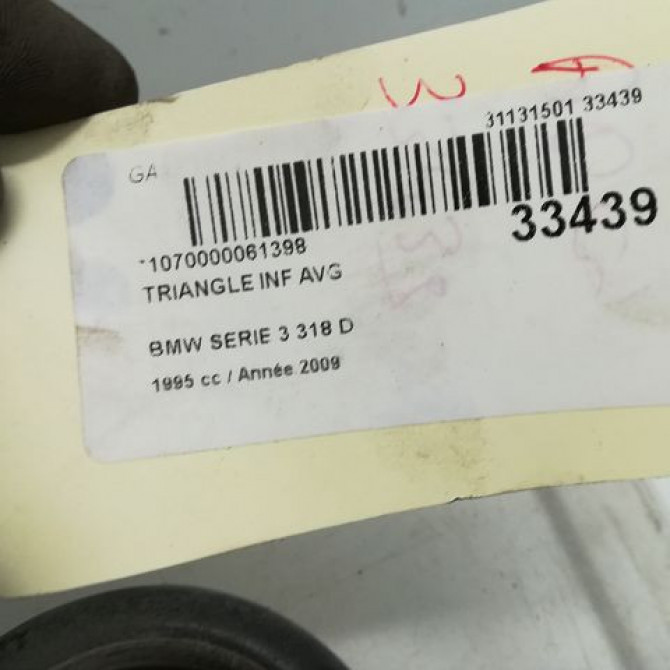 Triangle sup avg occasion B.M.W. SERIE 3 III Phase 1 01-1991->04-1998 318 TDS 2
