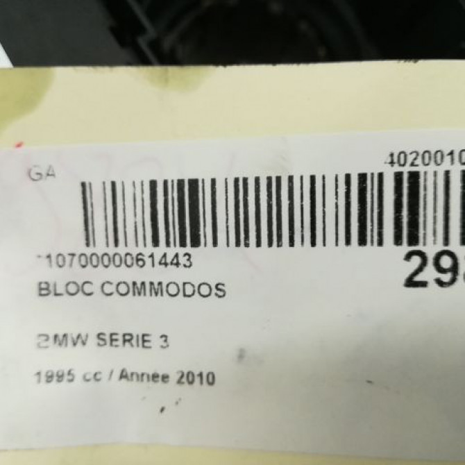 Bloc commodos occasion B.M.W. SERIE 3 V Phase 2 09-2008->12-2011 320d 184ch 5