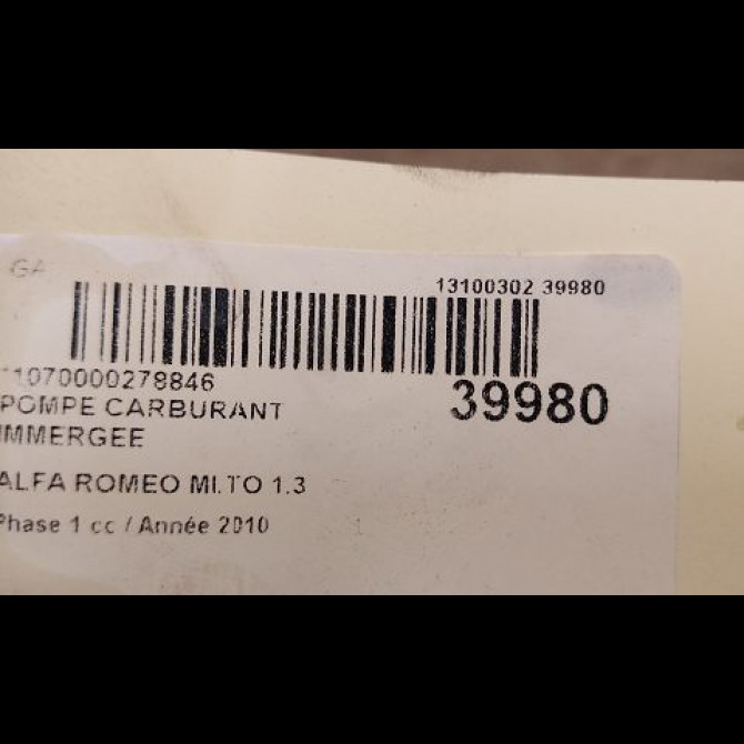 Pompe à carburant immergée occasion ALFA ROMEO MI.TO MI.TO Phase 1 2008-09-01->2016-12-31 1.3 JTDM 95ch 52017373 3