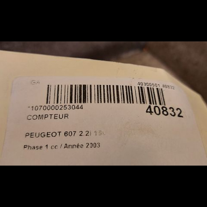 Compteur occasion PEUGEOT 607 Phase 1 11-1999->09-2004 2.2i 16v 6106A6 3
