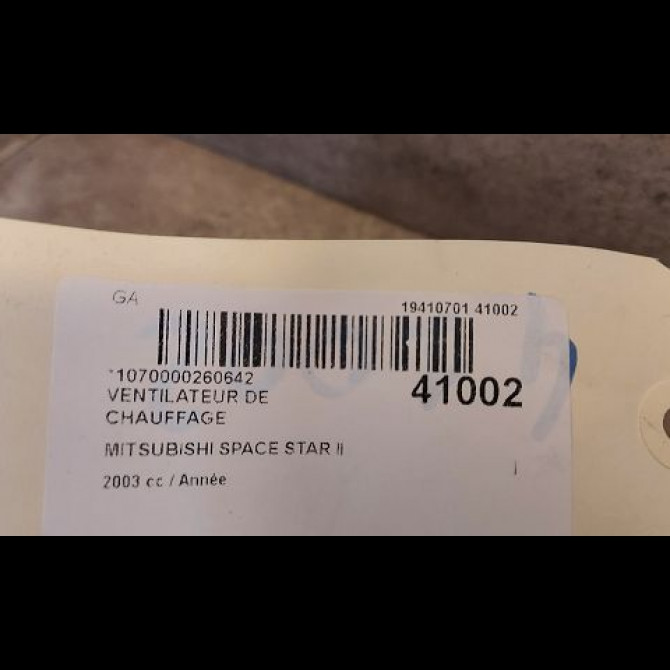 Ventilateur de chauffage occasion MITSUBISHI SPACE STAR II Phase 1 10-1998->03-2006 MR270024 3