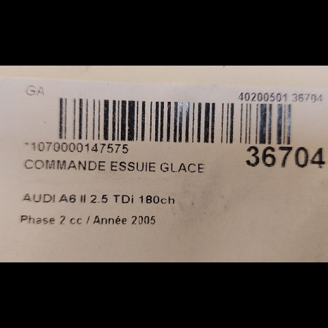 Commande essuie glace occasion AUDI A6 II Phase 2 07-2001->05-2004 2.5 TDi 180ch 3