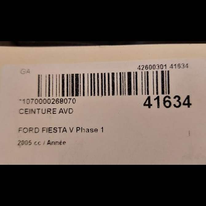 Ceinture avant droite occasion FORD FIESTA V Phase 1 09-2002->10-2005 1440578 4
