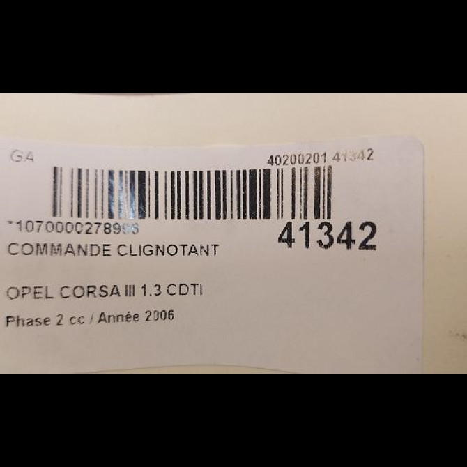 Commande clignotant occasion OPEL CORSA III Phase 2 08-2003->09-2006 1.3 CDTI 70ch 9185413 3