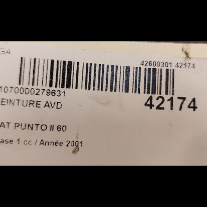 Ceinture avant droite occasion FIAT PUNTO II Phase 1 10-1999->05-2003 60 735321483 4