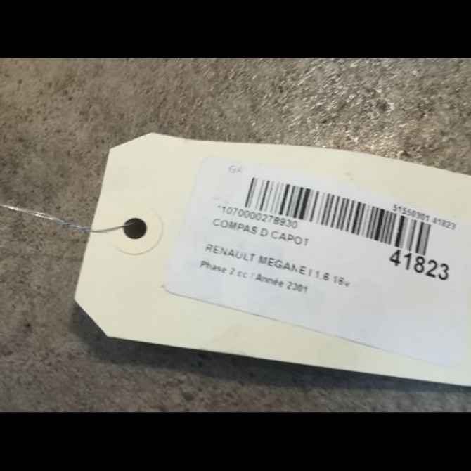 Compas d capot occasion RENAULT MEGANE I Phase 2 03-1999->06-2003 1.6 16v 7700834370 2