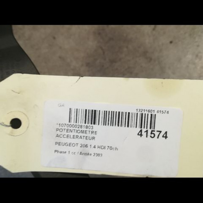 Potentiometre accelerateur occasion PEUGEOT 206 Phase 1 09-1998->03-2009 1.4 HDI 70ch 4
