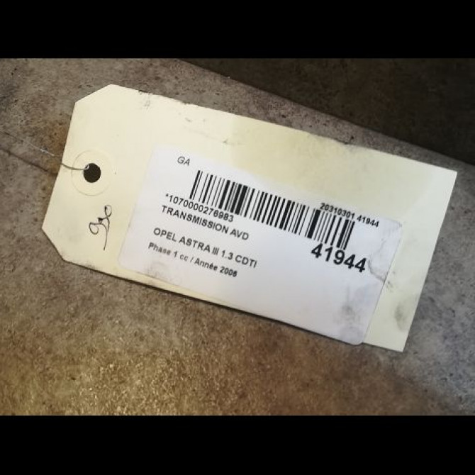 Transmission avant droite occasion OPEL ASTRA III ASTRA III Phase 1 2004-04-01->2006-12-31 1.3 CDTI 13189073 2
