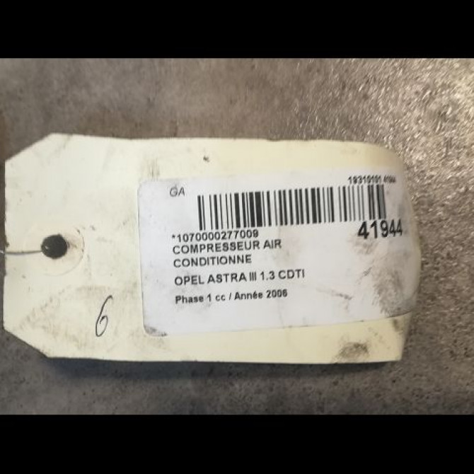 Compresseur air conditionne occasion OPEL ASTRA III ASTRA III Phase 1 2004-04-01->2006-12-31 1.3 CDTI 93196863 4