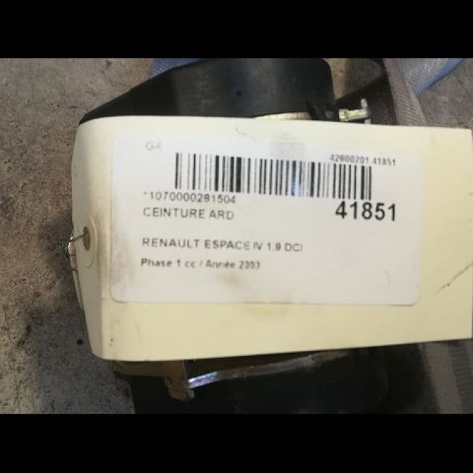 Ceinture arrière droite occasion RENAULT ESPACE IV Phase 1 09-2002->03-2006 1.9 DCI 8200211692 2