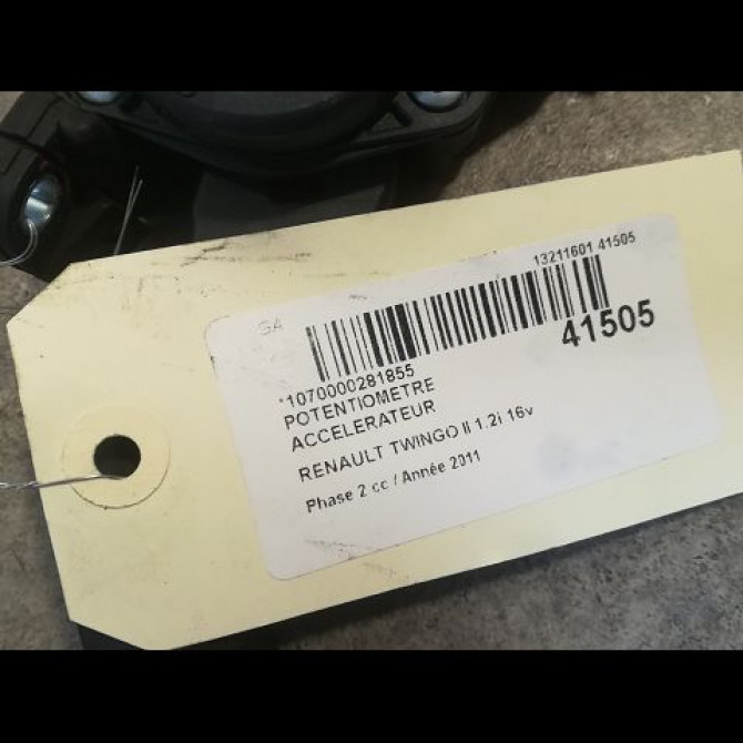 Potentiometre accelerateur occasion RENAULT TWINGO II Phase 2 12-2011->12-2014 1.2i 16v 75ch 3
