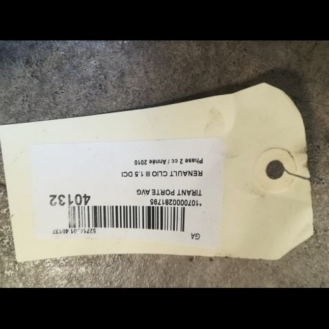 Tirant porte avg occasion RENAULT CLIO III Phase 2 03-2009->12-2014 1.5 DCI 85ch 2