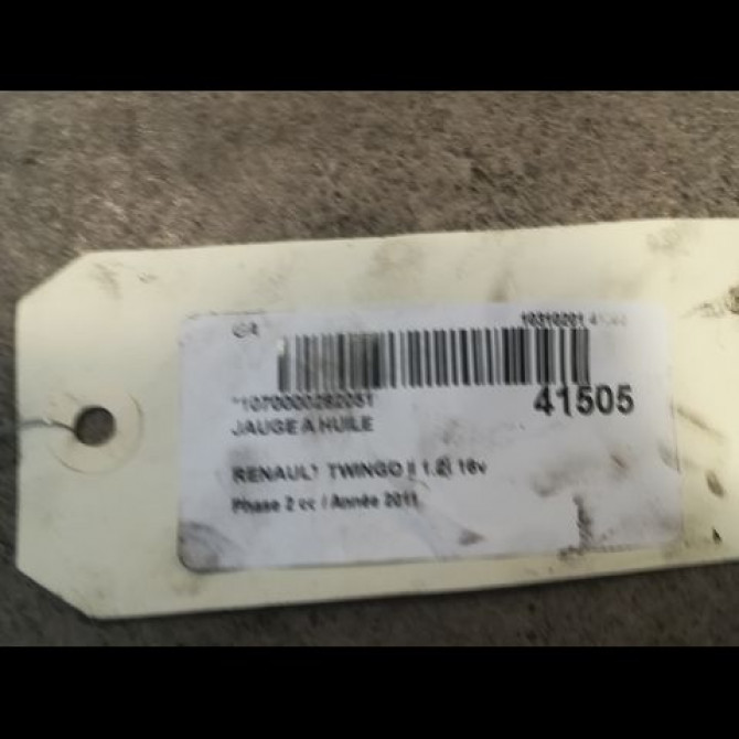 Jauge a huile occasion RENAULT TWINGO II Phase 2 12-2011->12-2014 1.2i 16v 75ch 2