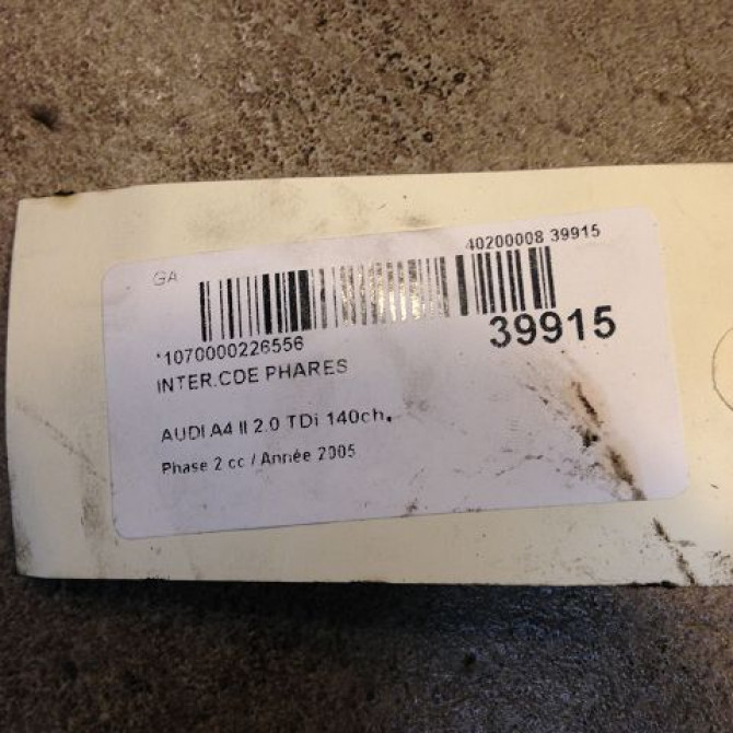 Interrupteur commande de phares occasion AUDI A4 II Phase 2 09-2004->04-2008 2.0 TDi 140ch 8E0941531A5PR 3