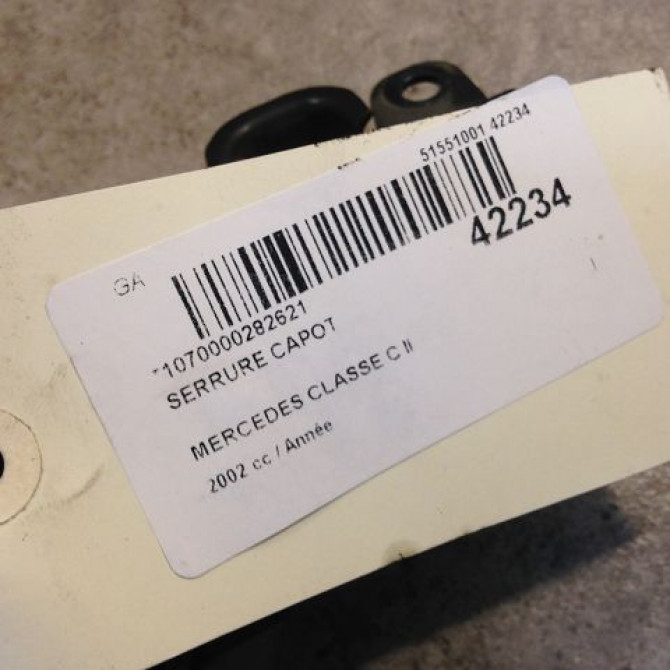 Serrure capot occasion MERCEDES CLASSE C II Phase 1 SPORTCOUPE 03-2001->03-2004 2