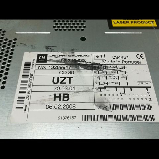 Autoradio occasion OPEL CORSA IV Phase 1 09-2006->12-2010 1.3 CDTI 75ch 13254190 3