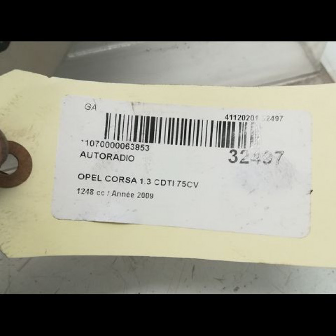 Autoradio occasion OPEL CORSA IV Phase 1 09-2006->12-2010 1.3 CDTI 75ch 13254190 4