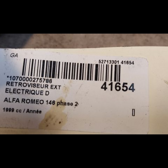 Retroviseur exterieur electrique droit occasion ALFA ROMEO 146 phase 2 04-1999->10-2001 152144099 3
