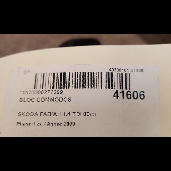 Bloc commodos occasion SKODA FABIA II Phase 1 05-2007->03-2010 1.4 TDI 80ch 7H0953513J9B9 5