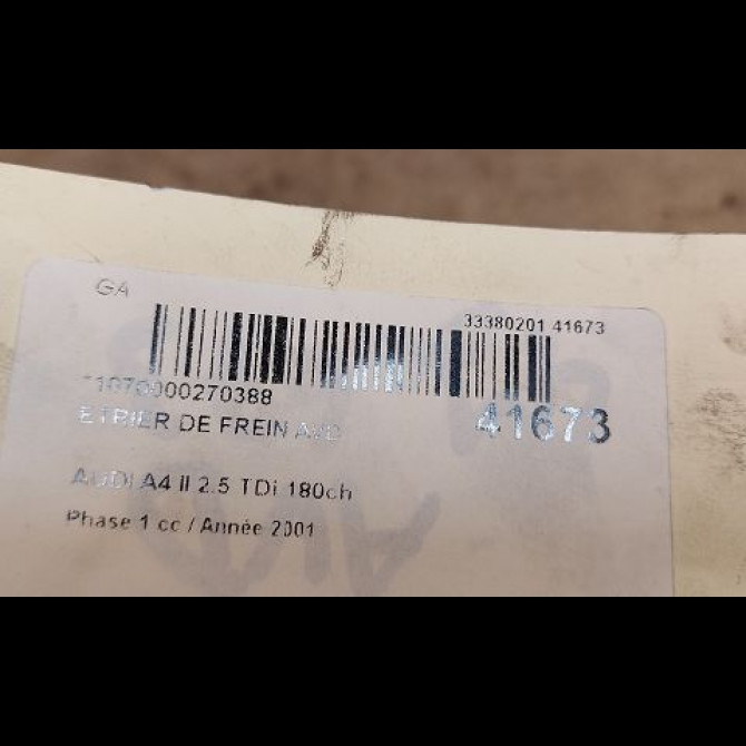 Etrier de frein avant droit occasion AUDI A4 II Phase 1 01-2001->11-2004 2.5 TDi 180ch 4B0615124 3