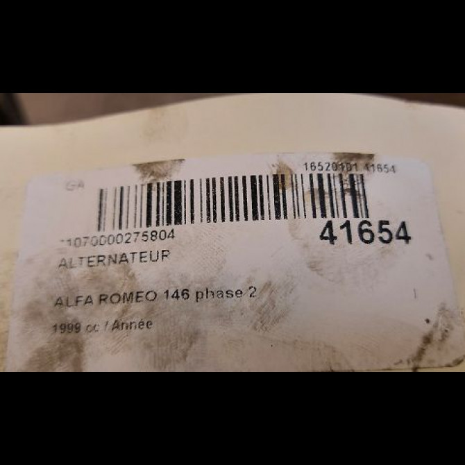 Alternateur occasion ALFA ROMEO 146 phase 2 04-1999->10-2001 60812988 3