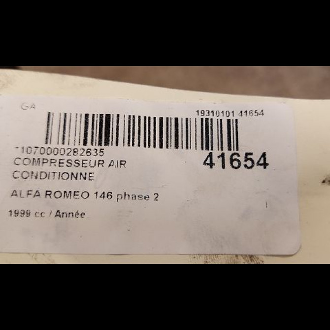 Compresseur air conditionne occasion ALFA ROMEO 146 phase 2 04-1999->10-2001 60659643 3