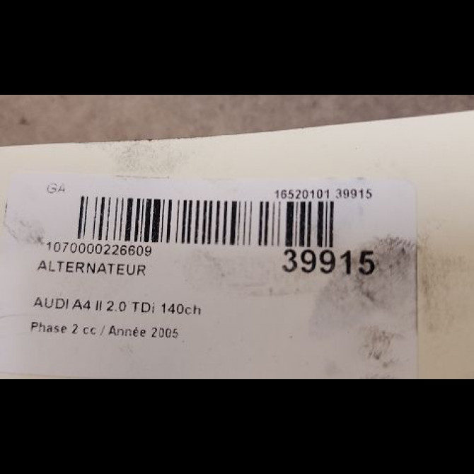 Alternateur occasion AUDI A4 II Phase 2 09-2004->04-2008 2.0 TDi 140ch 6B903019X 4