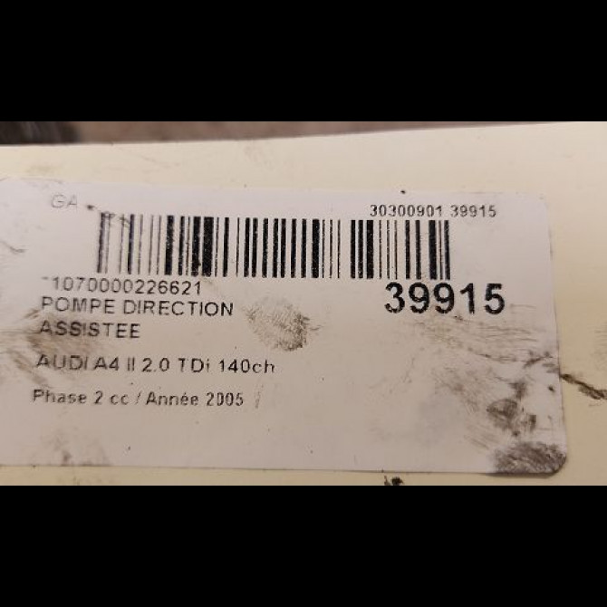 Pompe direction assistee occasion AUDI A4 II Phase 2 09-2004->04-2008 2.0 TDi 140ch 8E0145153H 3