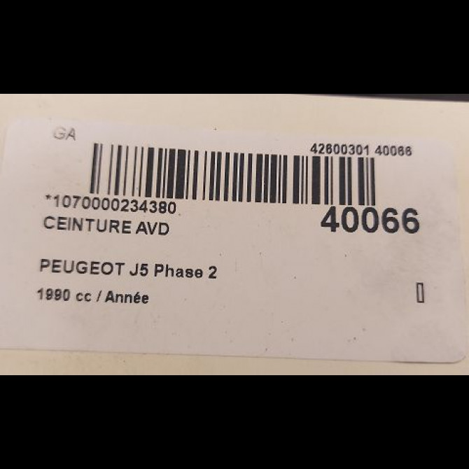 Ceinture avant droite occasion J5 Phase 2 07-1990->06-1994 4