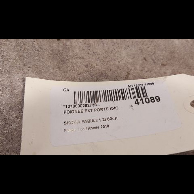 Poignee ext porte avg occasion SKODA FABIA II Phase 1 05-2007->03-2010 1.2i 60ch 3B0837205G01C 2