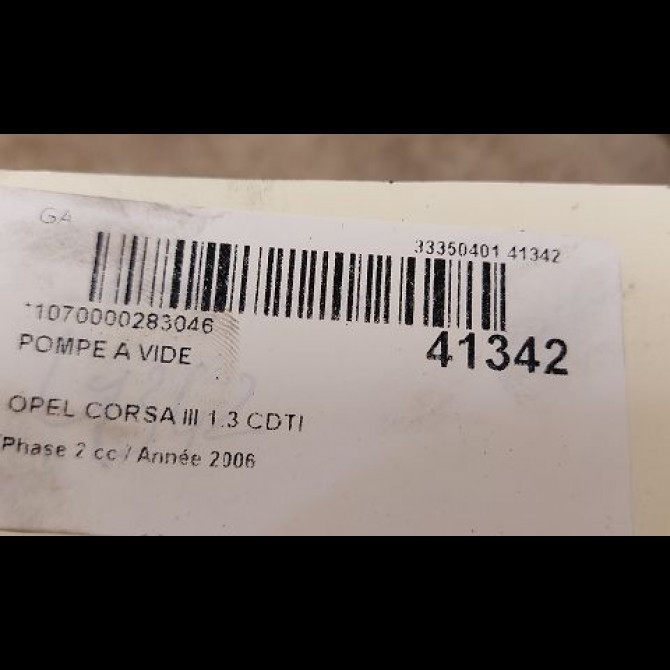 Pompe a vide occasion OPEL CORSA III Phase 2 08-2003->09-2006 1.3 CDTI 70ch 55268136 3