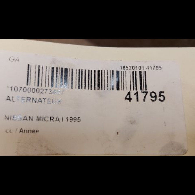 Alternateur occasion NISSAN MICRA I 231000U060 4