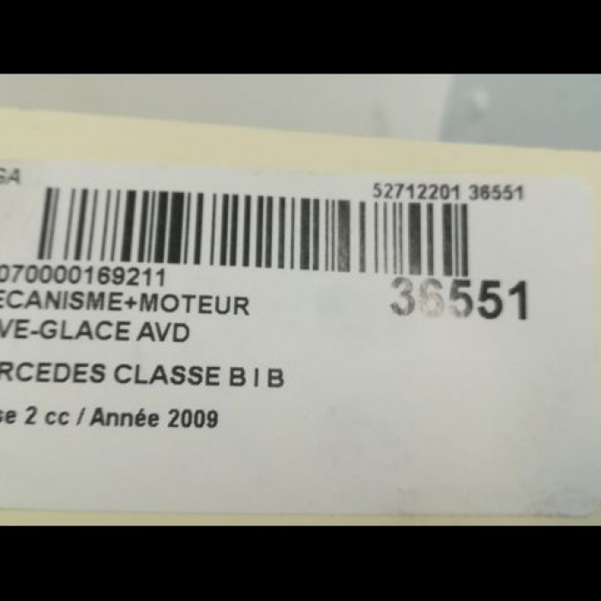 Mecanisme + moteur lève-glace avant droit occasion MERCEDES CLASSE B I Phase 2 04-2008->09-2011 B 200 CDI 3