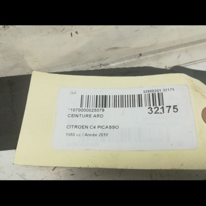 Ceinture arrière droite occasion CITROEN C4 PICASSO I Phase 1 01-2007->10-2013 1.6 HDi 16v 110ch 8974XL 5