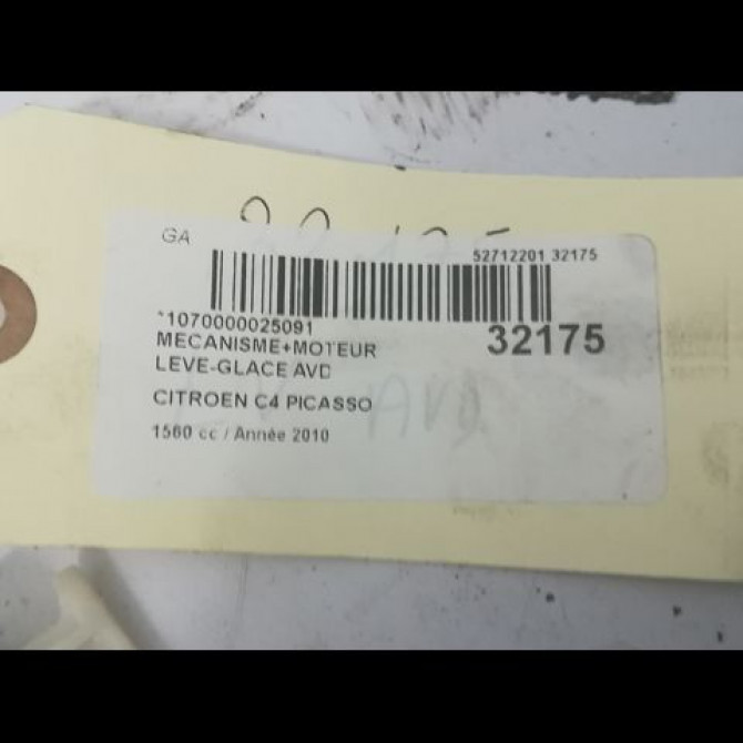Mecanisme + moteur lève-glace avant droit occasion CITROEN C4 PICASSO I Phase 1 01-2007->10-2013 1.6 HDi 16v 110ch 9222CT 5