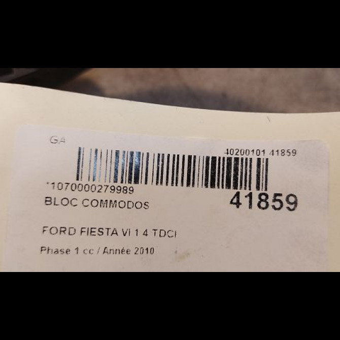 Bloc commodos occasion FORD FIESTA VI Phase 1 10-2008->11-2012 1.4 TDCI 68ch 5
