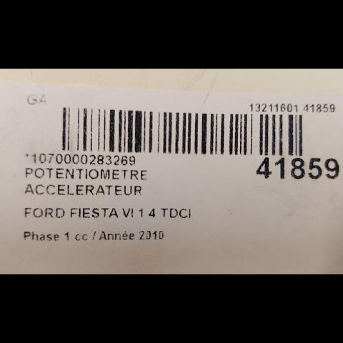 Potentiometre accelerateur occasion FORD FIESTA VI Phase 1 10-2008->11-2012 1.4 TDCI 68ch 4